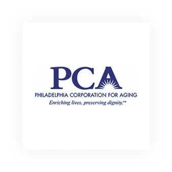 Philadelphia Corporation for Aging logo and slogan.